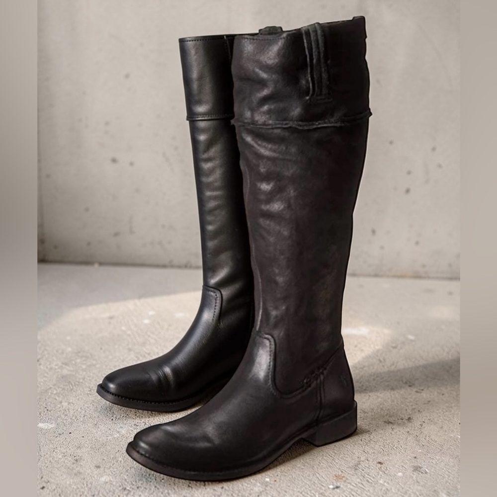 Frye Shirley Artisan Knee High Black Boots. Size 7.5. Comes With Box and Tags. - Picture 2 of 12